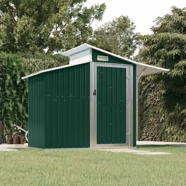 Capanno da Giardino Verde 207x130x208,5 cm Acciaio Zincato 316242