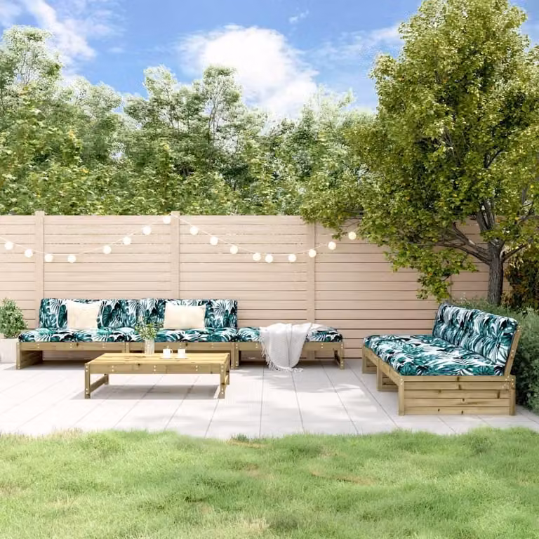 Maison Exclusive - Set da giardino da 6 pezzi con cuscini, in legno di pino trattato