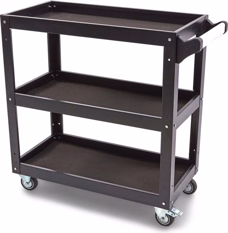 Carrello di montaggio mobile con 3 ripiani per utensili HBM Machines Netherlands