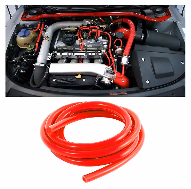 Tubo in silicone per vuoto, diametro interno 6 mm, lunghezza 3 metri, colore rosso, per motori