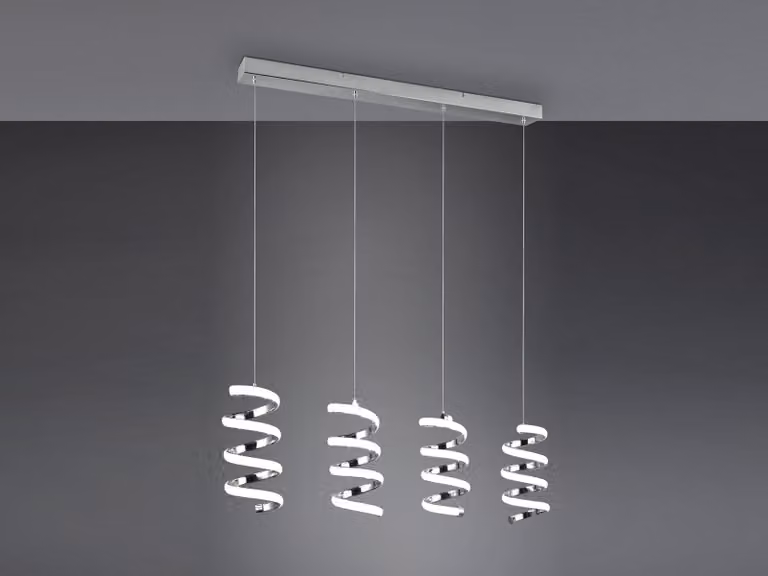 Lampada a sospensione LED LAOLA, tonalità argento, 8 W, bianco neutro, 1250 lm, metallo, dimensioni: 150 x 91,5 x 13,5 cm, IP20, RL
