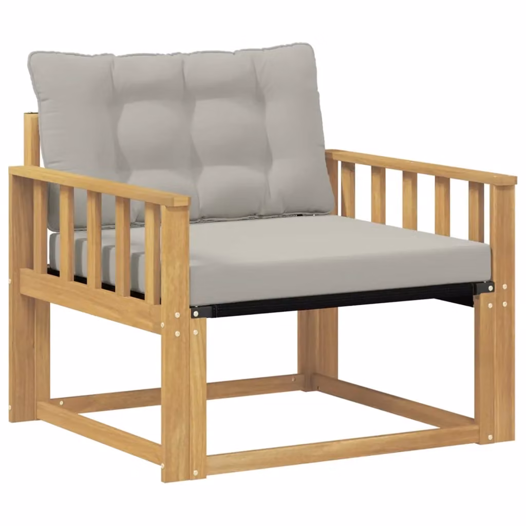 Set di divani da esterno DESIGN IN in legno di acacia massello e textilene con cuscini inclusi, colore bianco o grigio – 2