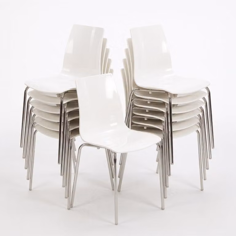 12 sedie Sedia da cucina Sedia da pranzo Sedia da pranzo Grand Soleil Lollipop - Bianco
