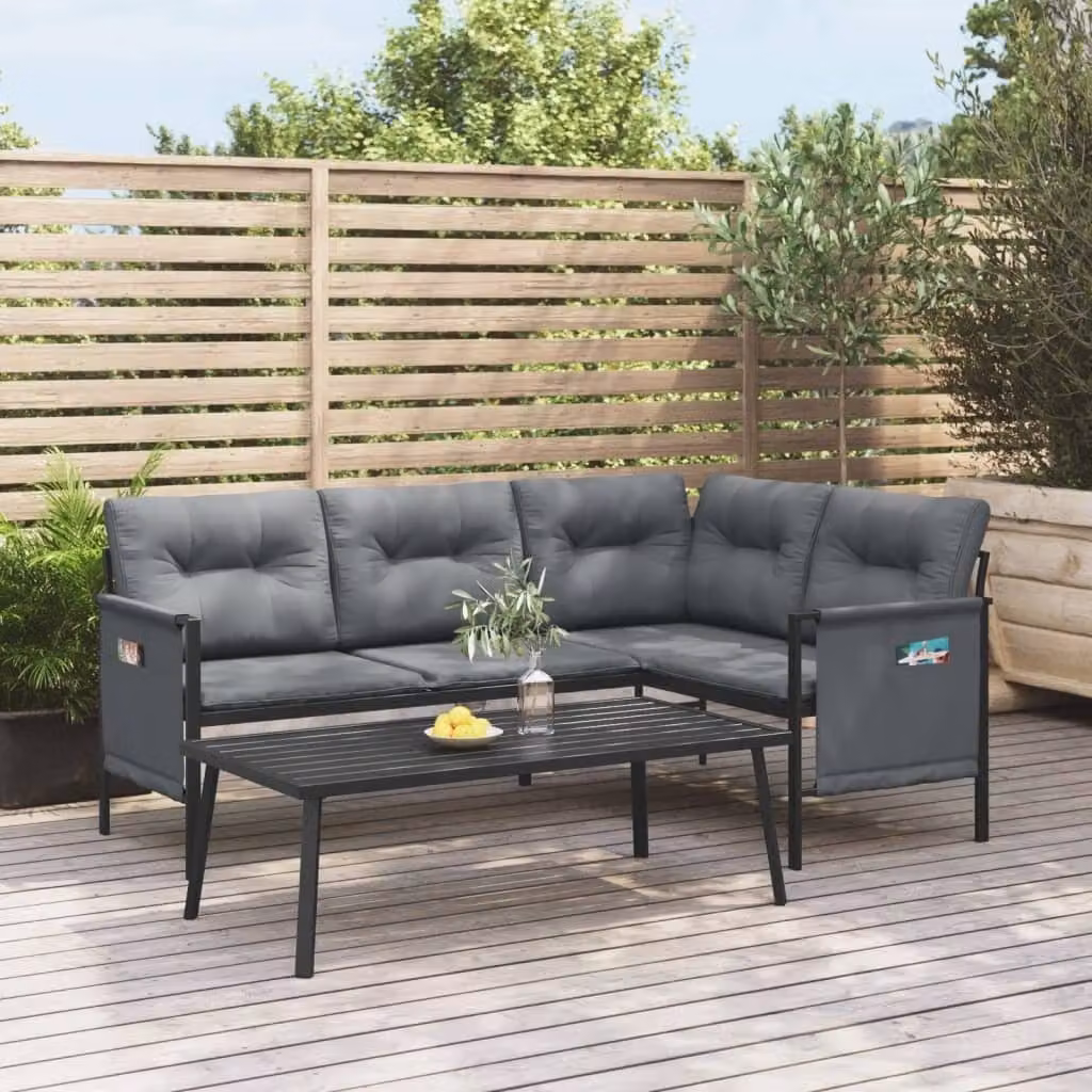 Maison Exclusive - Set da giardino a 2 pezzi in acciaio antracite