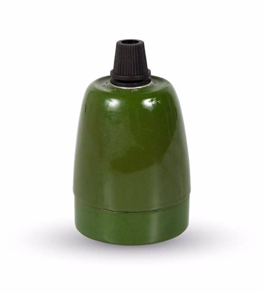 Portalampada in porcellana V-TAC colore verde con attacco E27 (Max 60W)