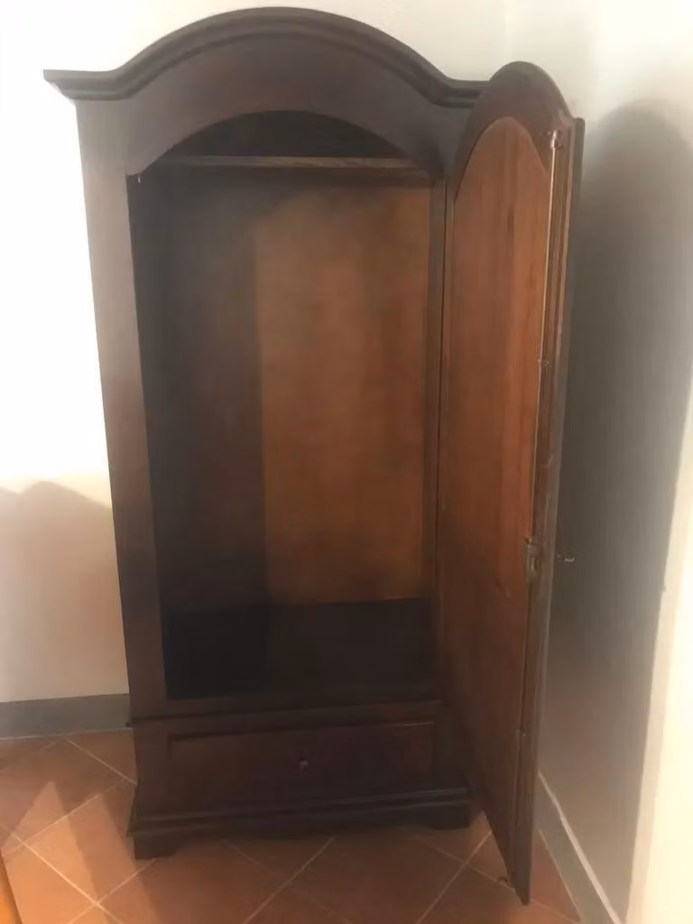Armadio Arte Povera Mobili 2G in Legno con Foglia Oro, 1 Porta e Cassetti Integrati, L: 96 cm, P: 56 cm, H: 196 cm – 4