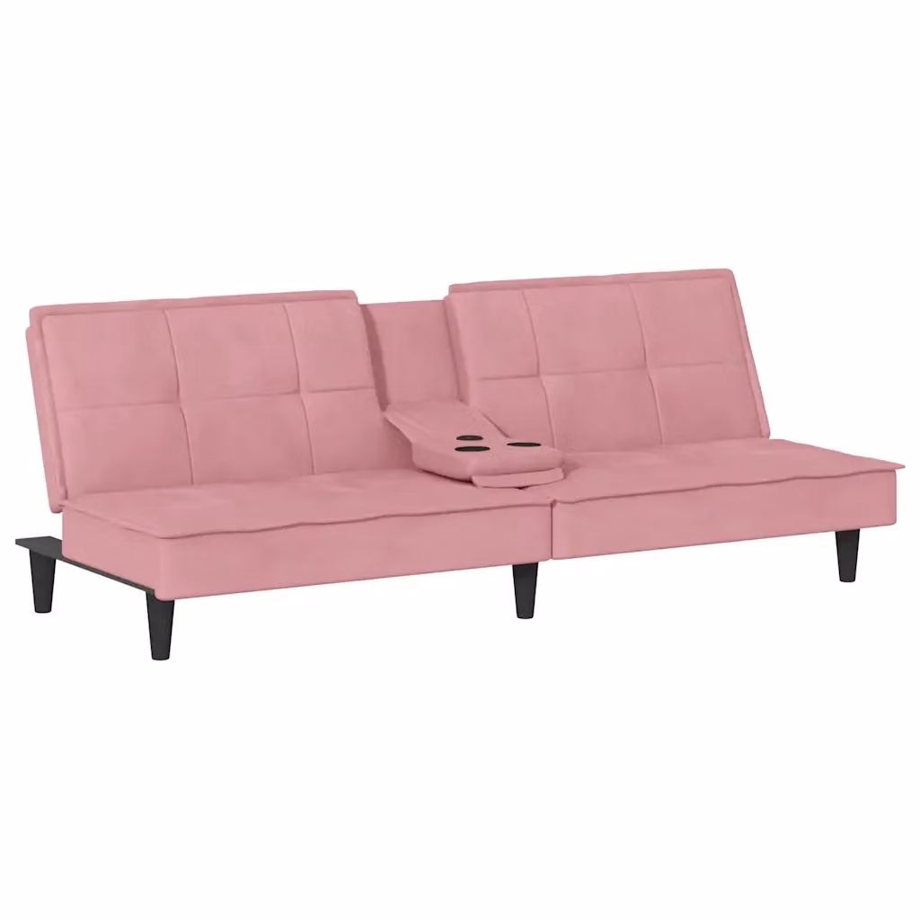 Divano Letto Moderno in Velluto Rosa vidaXL – 2