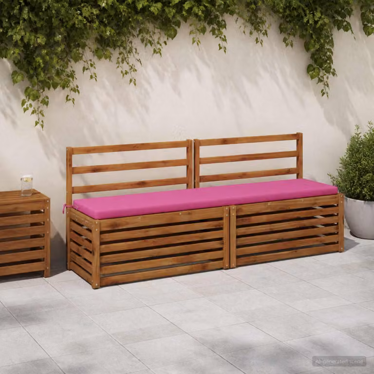 Cuscino per panchina vidaXL SOEST in poliestere rosa L 200 cm x P 40 cm x H 5 cm