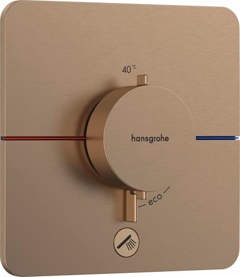 hansgrohe ShowerSelect Comfort Q thermostat, encastré, 1 consommateur, une sortie supplémentaire, rosace Soft Egde, 15589140, 15589140