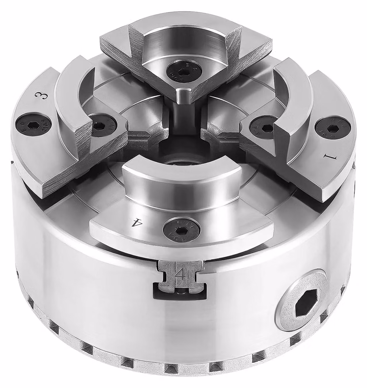 Mandrino autosufficiente, realizzato in acciaio 40Cr resistente e duraturo, compatibile con torni per legno, colore argento