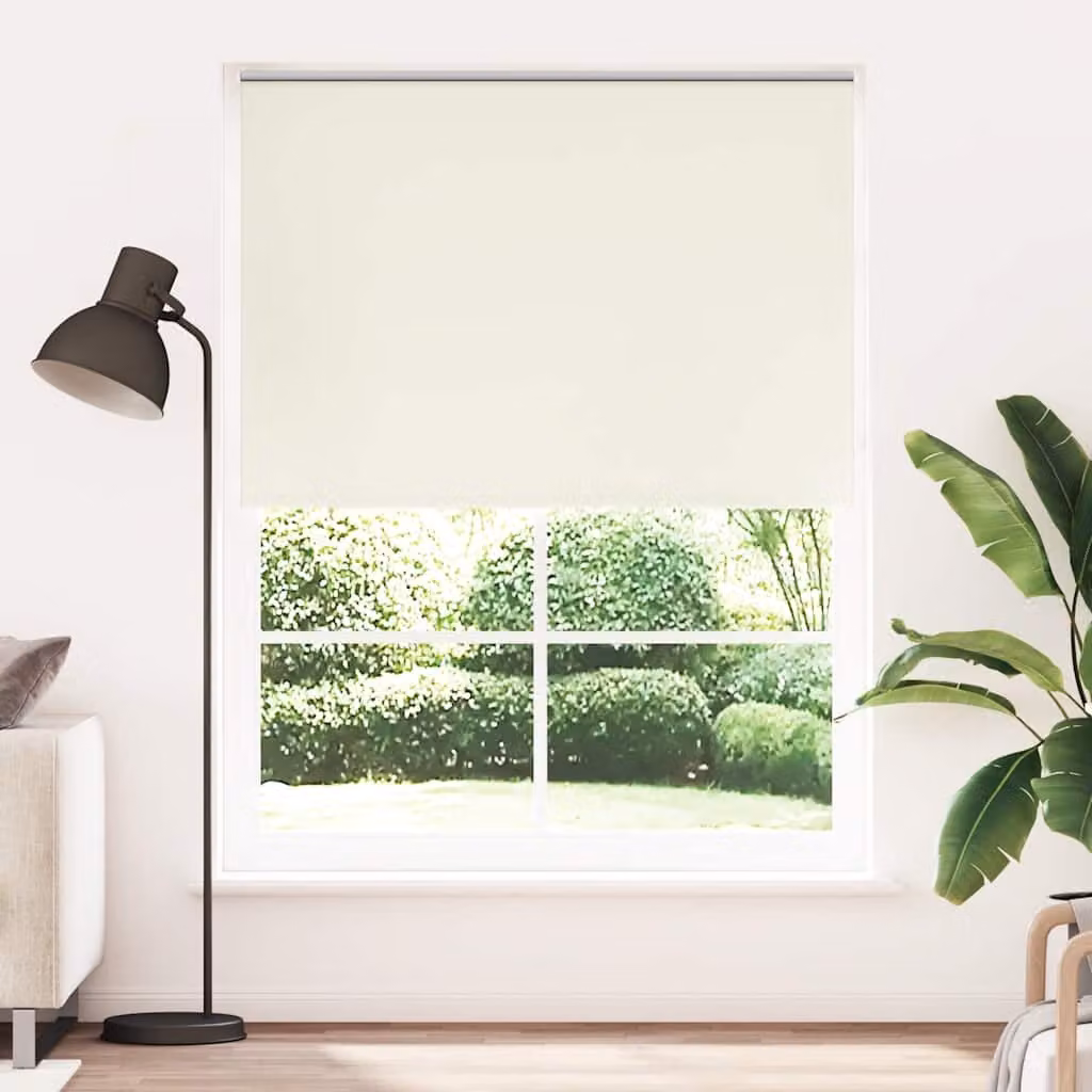 Tenda a rullo oscurante termoisolante vidaXL in poliestere, colore bianco sporco, L: 140 cm, H: 230 cm