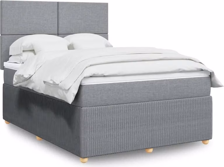 Maison Exclusive - Letto boxspring con materasso Grigio chiaro 140x200 cm Tessuto