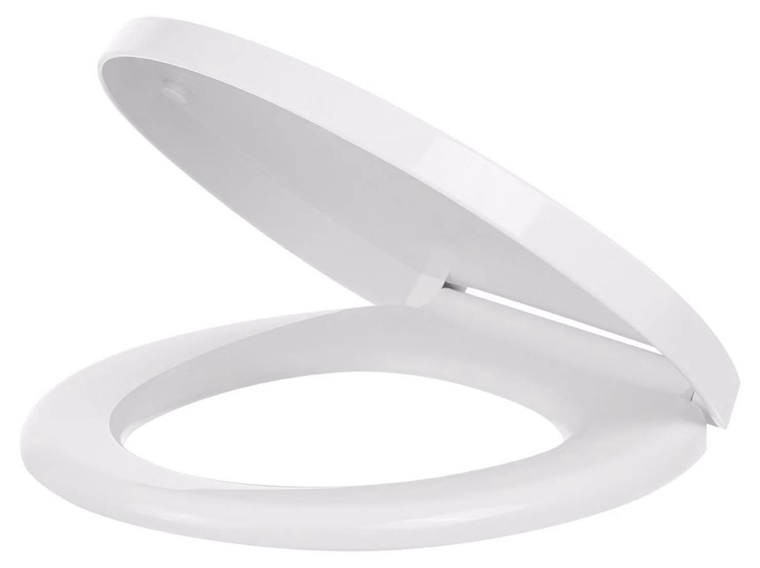 Copertura per WC universale con sistema di abbattimento automatico, colore bianco