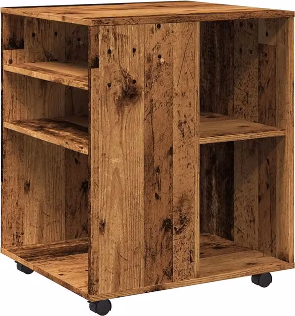 Armadio con ruote portaoggetti di design funzionale ufficio 60 x 53 x 72 cm in legno multistrato legno vecchio 02_0050903