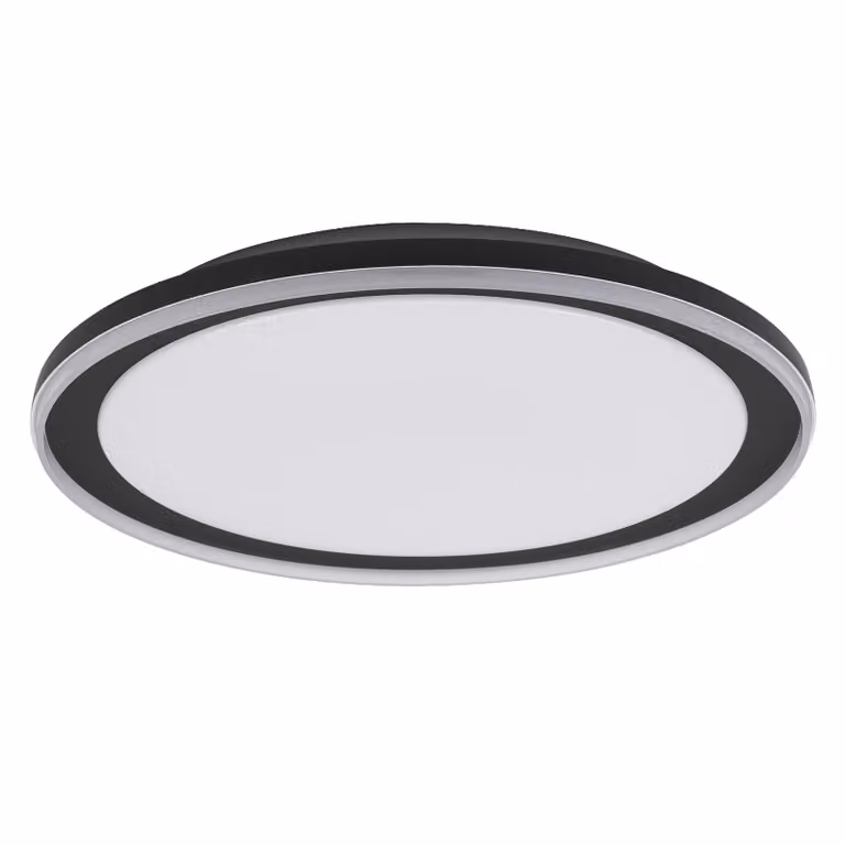 LEDVANCE ORBIS Pederson Plafoniera LED con anello in plastica, nero, 36W, 2500lm, 3000K, 830 friendly warm white, diametro 550mm, protezione IP20, viti di montaggio e tappi inclusi