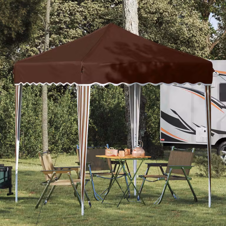 vidaXL Tenda per feste a pop-up marrone L/P/H: 195 x 195 x 245 cm