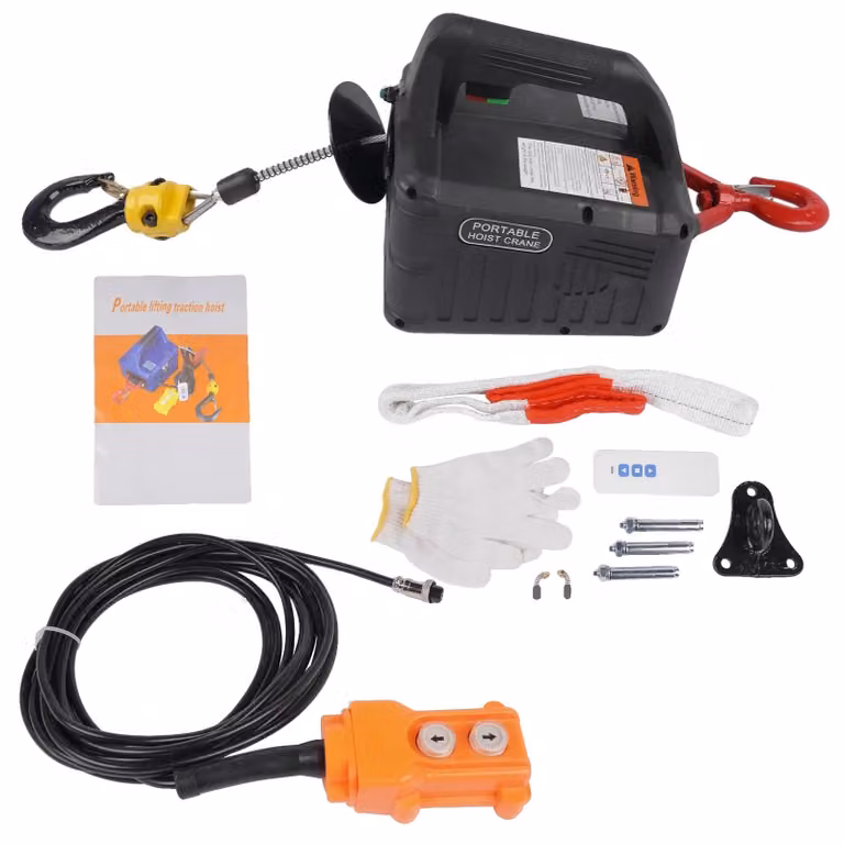 Avvolgitori elettrici, 1500 W, capacità di sollevamento 500 kg, telecomando, struttura in acciaio robusta, design compatto