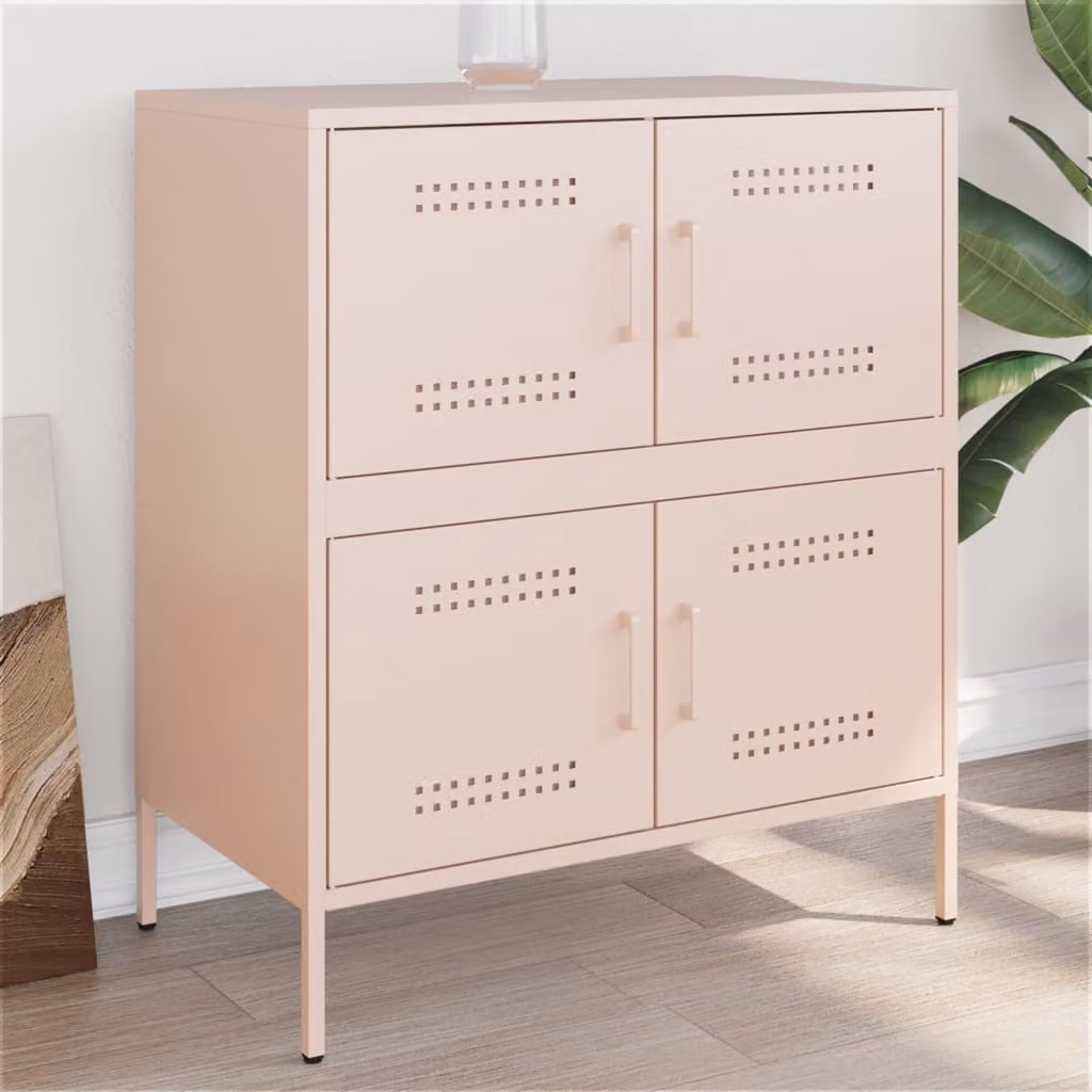 Credenza in stile industriale vidaXL in metallo rosa e marrone, L 68 cm x P 39 cm x H 79 cm