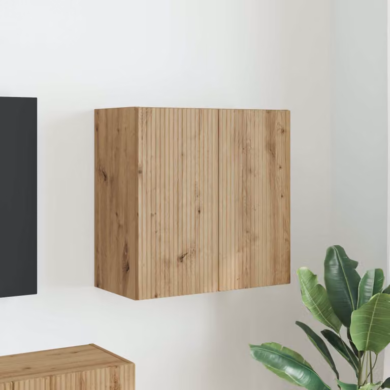 Mobile TV da parete vidaXL in legno marrone, L 59,5 cm x P 31 cm x H 60 cm