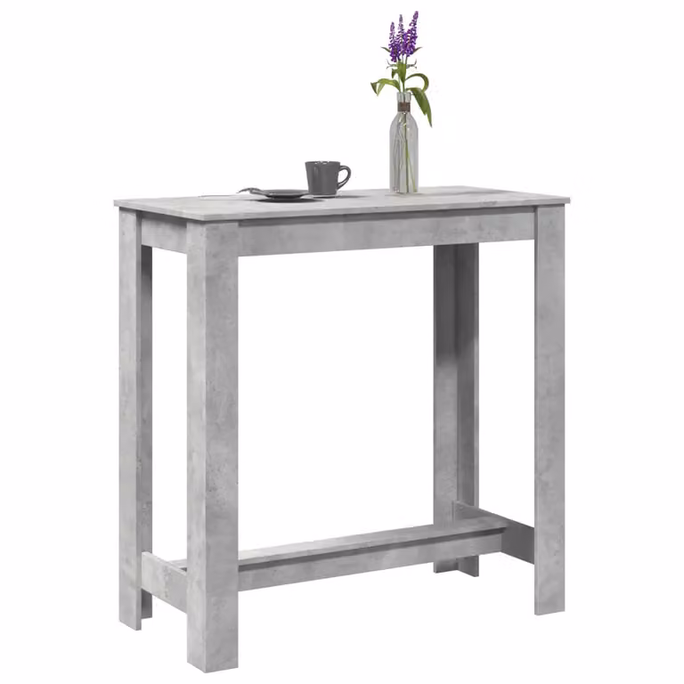 vidaXL Tavolo da Bar in Legno e MDF Grigio Cemento L: 102 cm, P: 50 cm, H: 103,5 cm