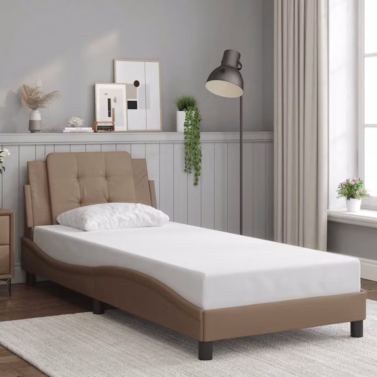 vidaXL Giroletto Zadar senza Materasso in Similpelle Marrone L/P/H: 90 x 190 cm