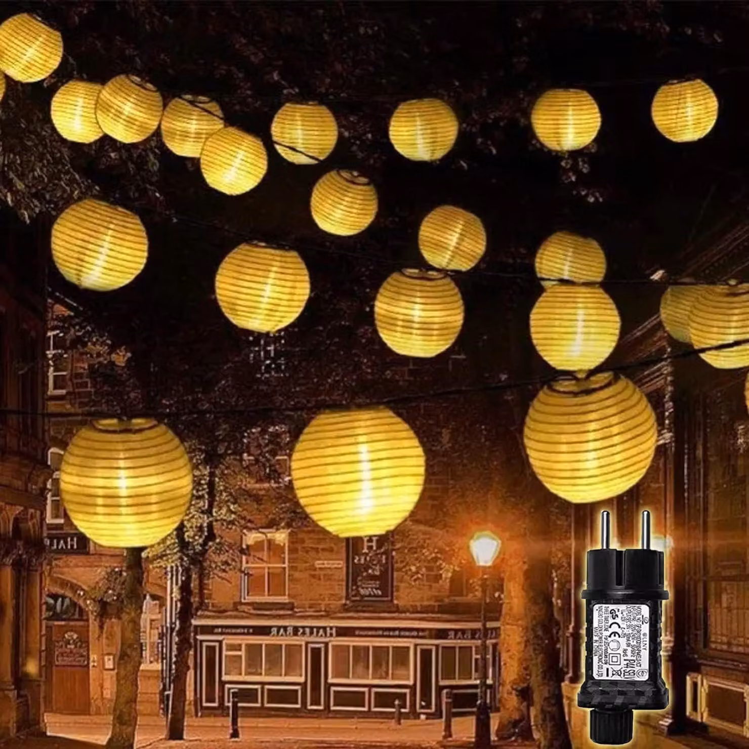 Catena luminosa a LED per lanterne, 10 metri, 50 luci, resistente agli agenti atmosferici, con timer e 8 modalità