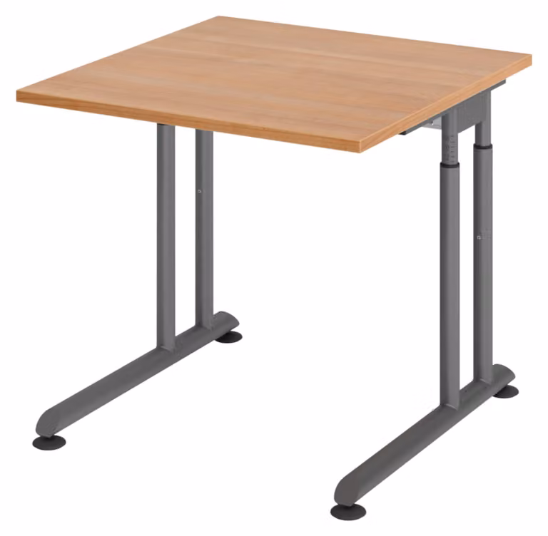 bümö Scrivania Serie-Z - Dimensioni: 80 x 80 cm, struttura: grafite, decorazione: noce