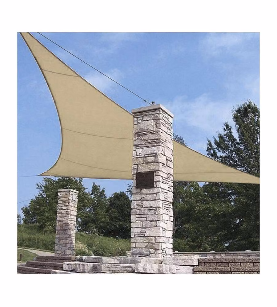 Tenda a vela triangolare Verdelook in polietilene resistente colore beige L/P/H: 5 x 5 x 5 m