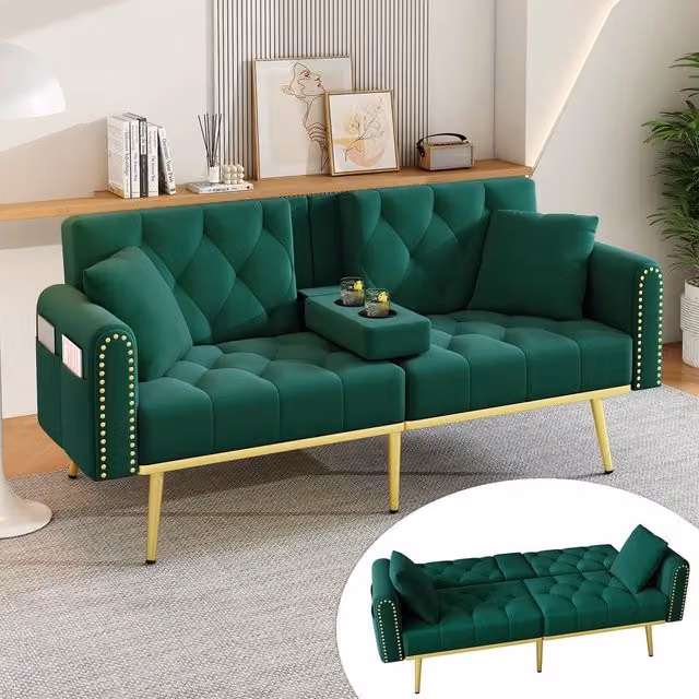 Divano letto ¨C Minimal ¨C Tessuto, Verde