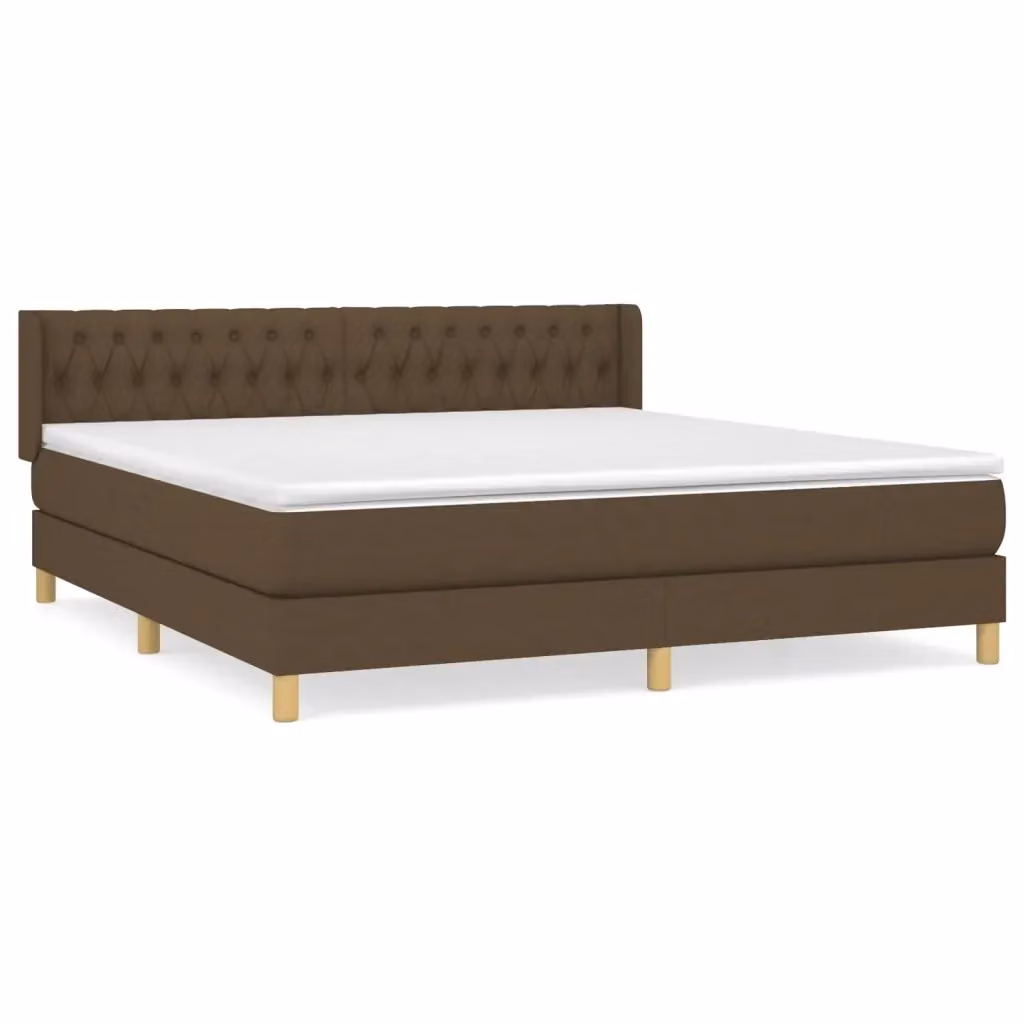 Letto Ibrido vidaXL con Giroletto a Molle e Materasso Marrone e Bianco L/P/H: 180 x 200 x 88 cm – 2