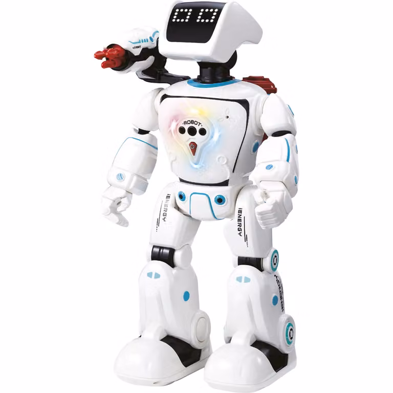 TU GIOCHI - Robot G-Rocket Parlante Interattivo con Telecomando, LED e Batteria Ricaricabile, Colore Bianco