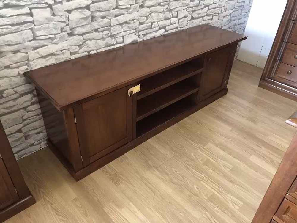 Porta TV in legno stile arte povera color noce Mobili 2G L: 160 cm, P: 45 cm, H: 56 cm – 2