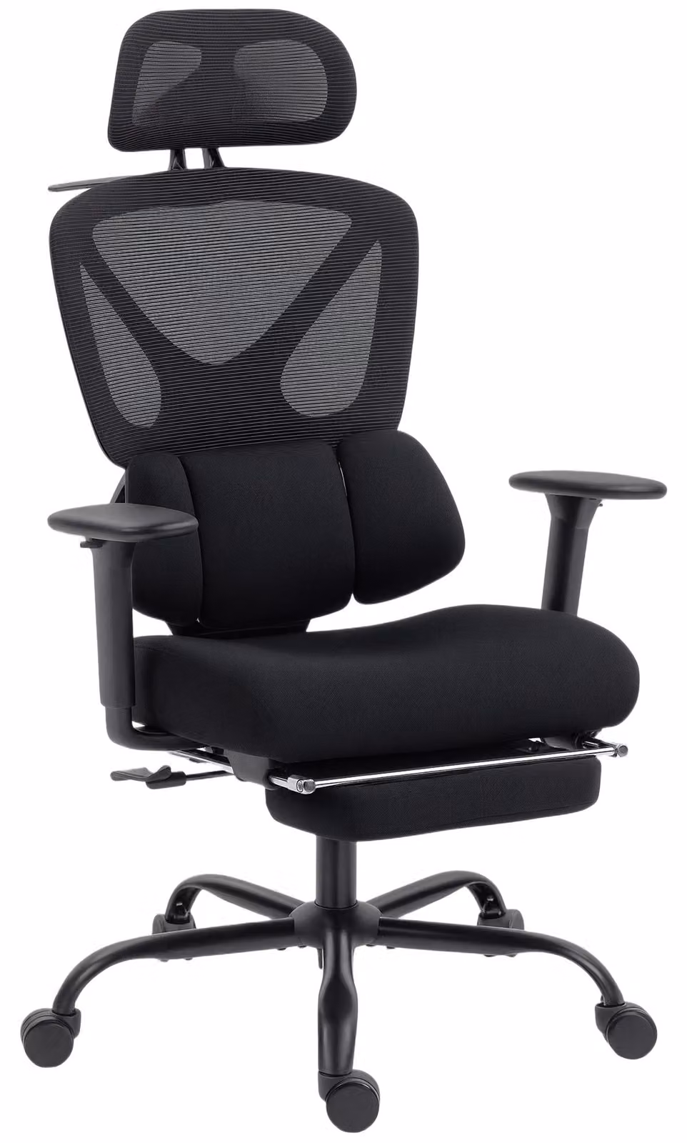 HOMCOM: sedia da ufficio ergonomica con supporto lombare e poggiatesta regolabile