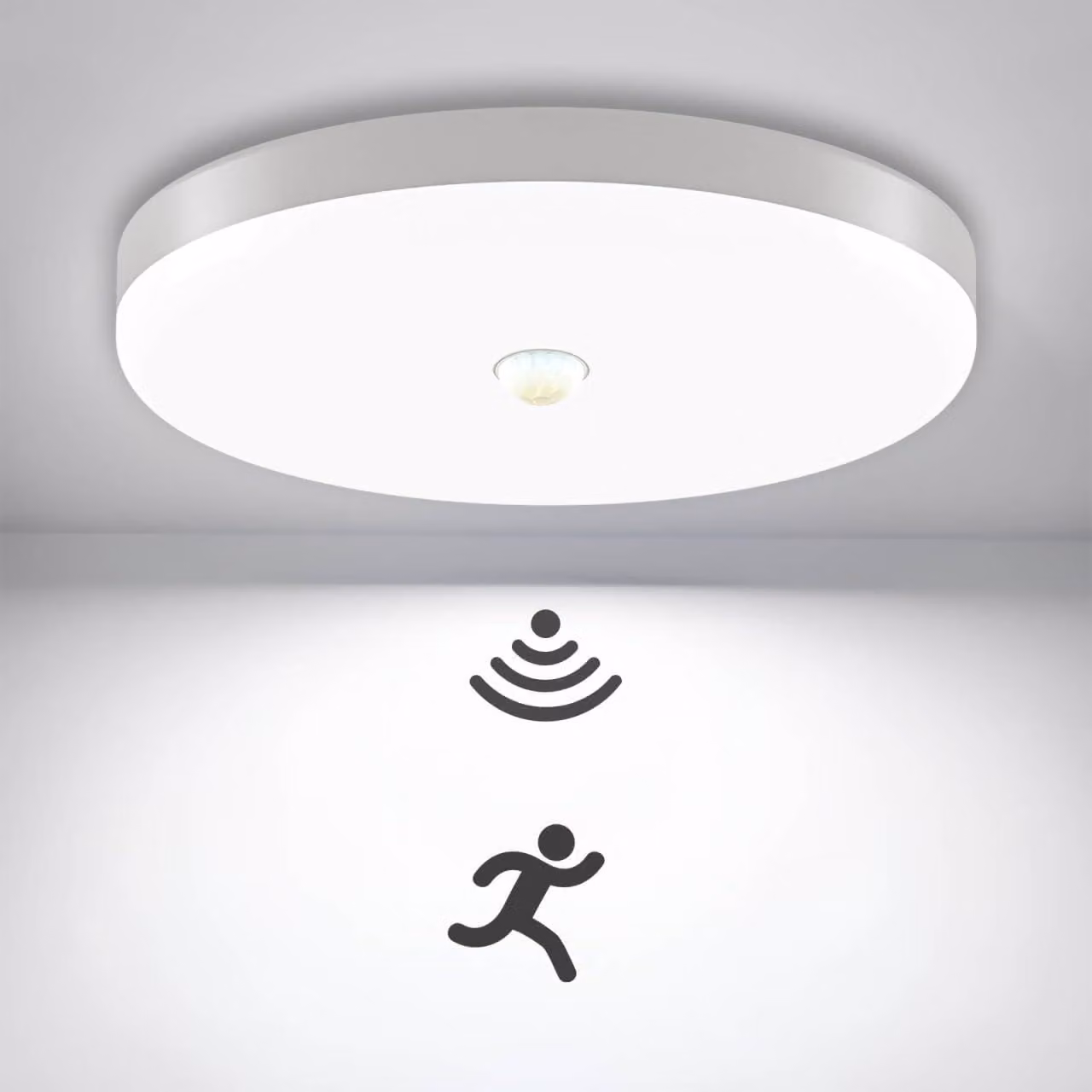 Lampada da soffitto a LED con sensore di movimento, 18W, 1600 lumen, 22 cm