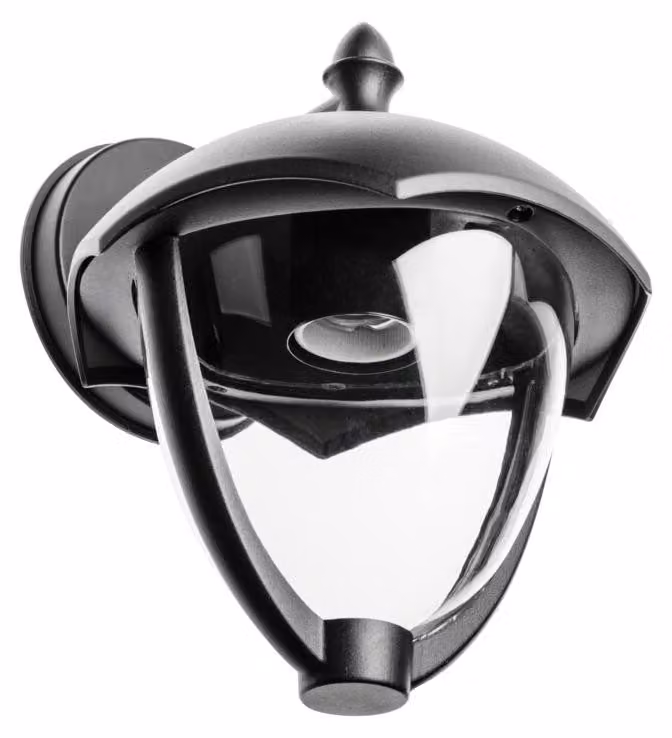 GTV Lampada da giardino GRANDE Nera Inferiore Dritta Alluminio E27 IP54 60W