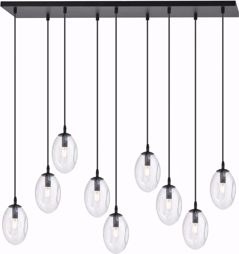 Lampadario Emibig 9xE14 10W ASTRAL 9 con paralume trasparente 1265/9