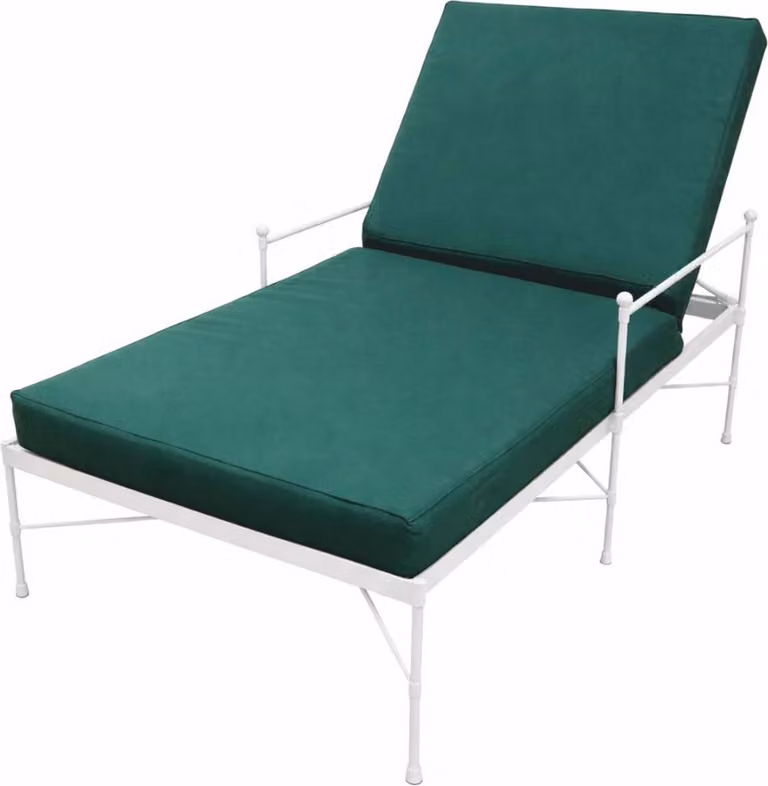 Casa Padrino Lettino da giardino in stile Art Nouveau Bianco / Verde 190 cm - Arredamento per hotel e giardini