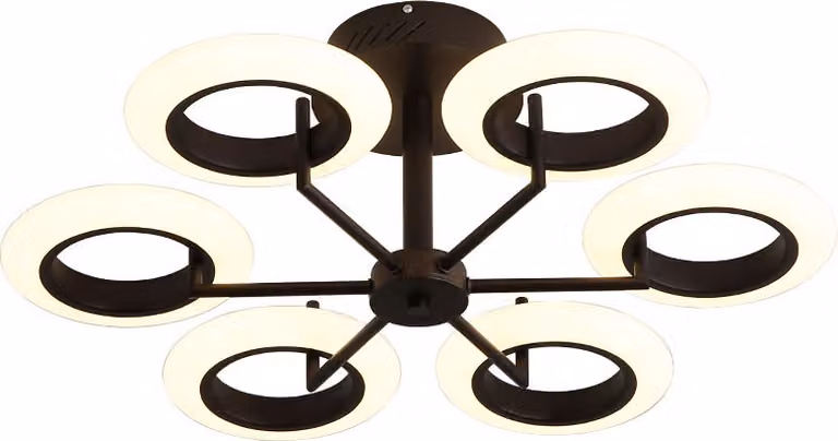 Plafoniera LED 9012X-6-kf color caffè con telecomando Colore della luce/luminosità regolabile Paralume in acrilico A+ Luce LED per soggiorno