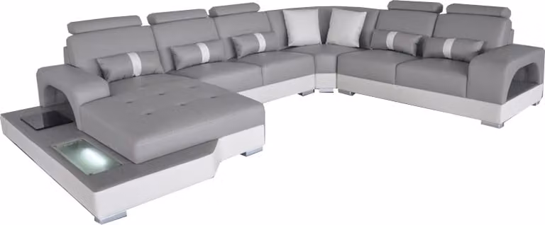 Leder Eck Sofa Eck Wohnlandschaft Garnitur Design Modern Couch Sofas U-Form G8015