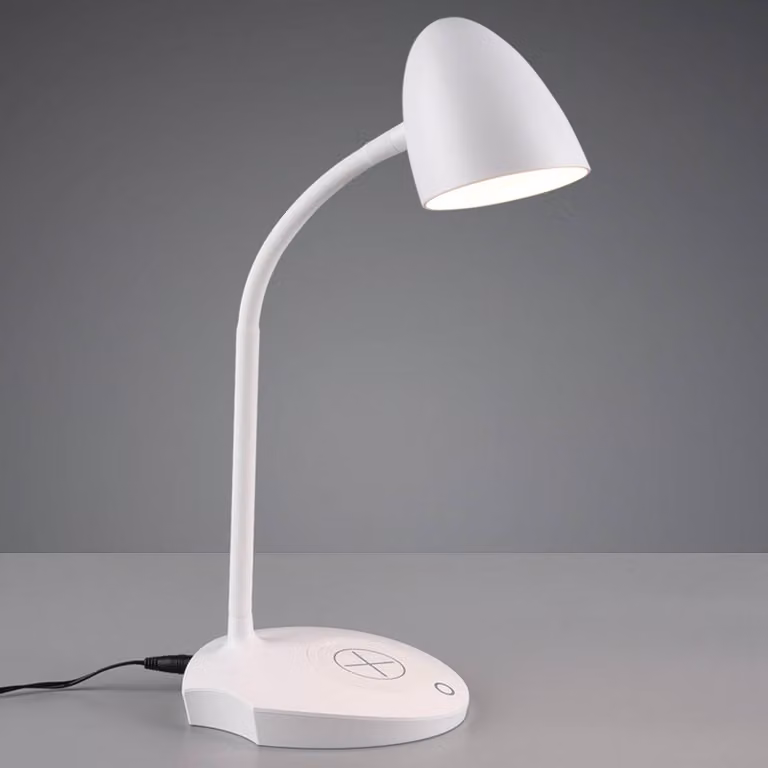 Reality Leuchten Lampada da scrivania Load, dimmerabile, Bianco / Opale, Studio / Ufficio, Plastica, Moderno, Lampada da tavolo LED