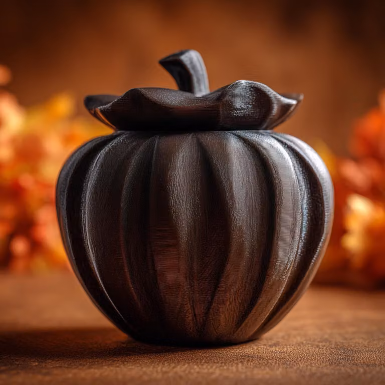 Decords - Urna commemorativa 3D a tema "Goblincore" con zucca, con coperchio, 28 cm