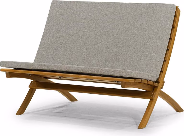 Robuster Outdoor 2-Sitzer Polster Terrassen Holz Gestell Garten Möbel