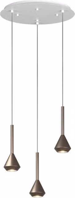 Lampadario Moderno Aygo Metallo Bianco E Bronzo 3 Luci Gu10