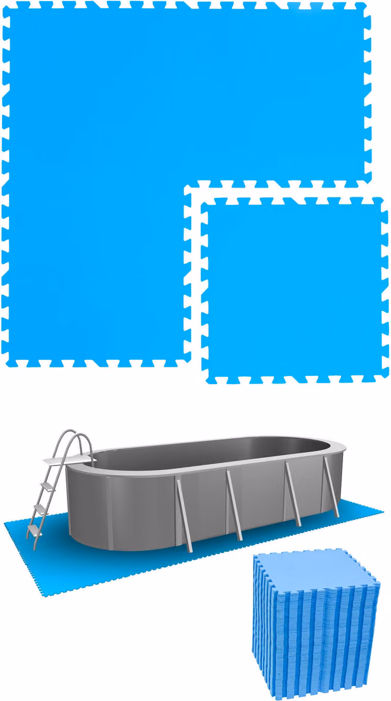 14 set di tappetini da piscina 50x50 cm blu