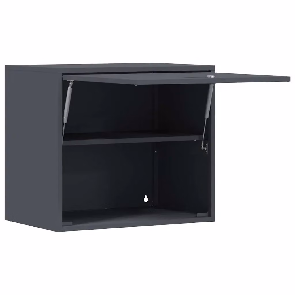 Mobile contenitore a parete HELLOSHOP26 moderno in metallo e legno antracite L: 60 cm, P: 40 cm, H: 53 cm – 2