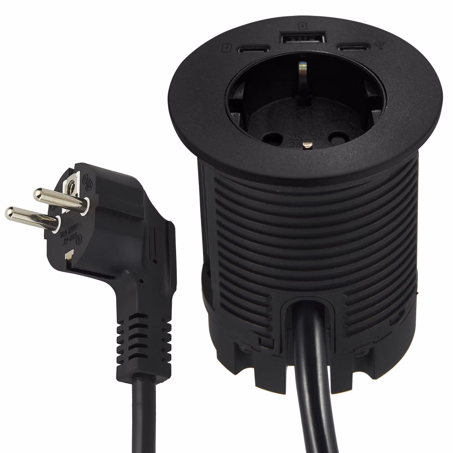 Electraline 62588, listello di prese da scrivania/presa da tavolo, presa da incasso con