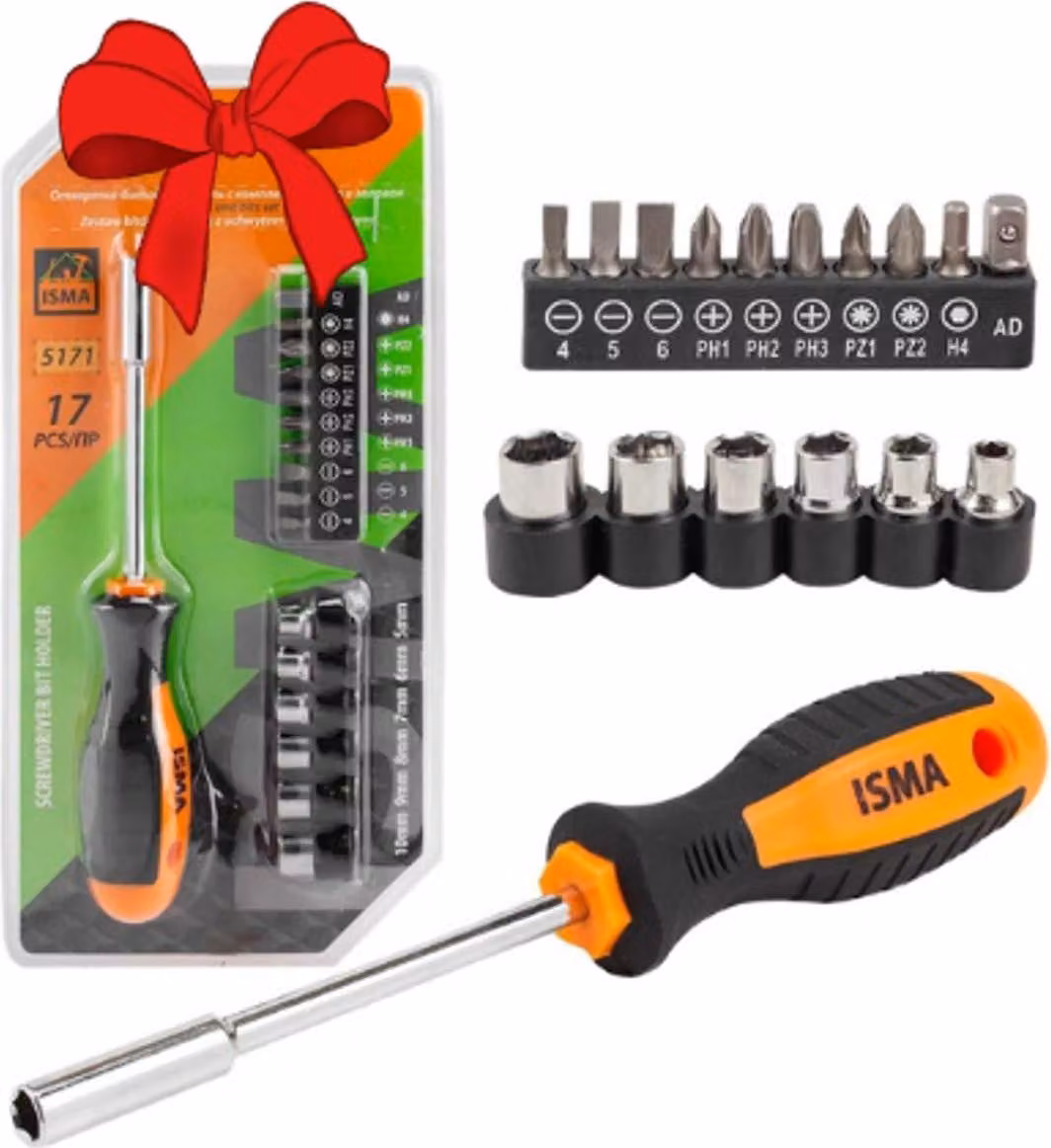 Set di punte per cacciaviti universali 17 pezzi - in regalo