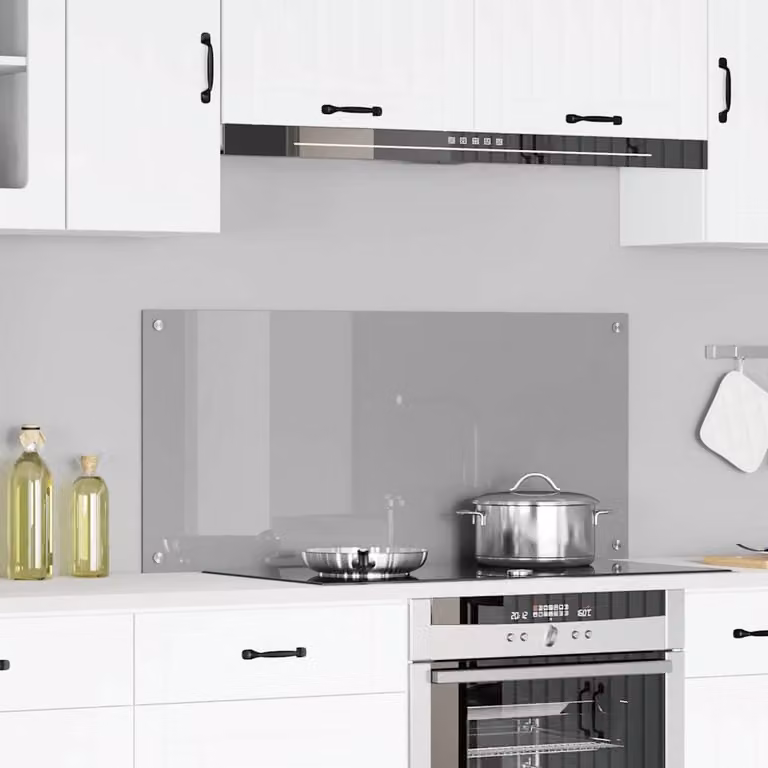 Schienale da cucina vidaXL in vetro temperato Grigio chiaro L: 110 cm, H: 50 cm