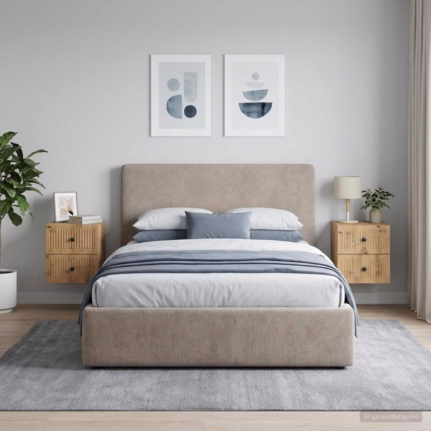 Set di 2 comodini sospesi vidaXL in stile moderno colore marrone