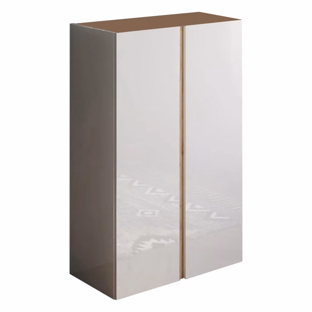 Armadio Multiuso DMORA Vignone con 2 Ante e Ripiani Interni, L: 70 cm, H: 111 cm, Bianco Lucido – 2